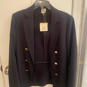 Anne Klein Black Blazer with Gold Accents